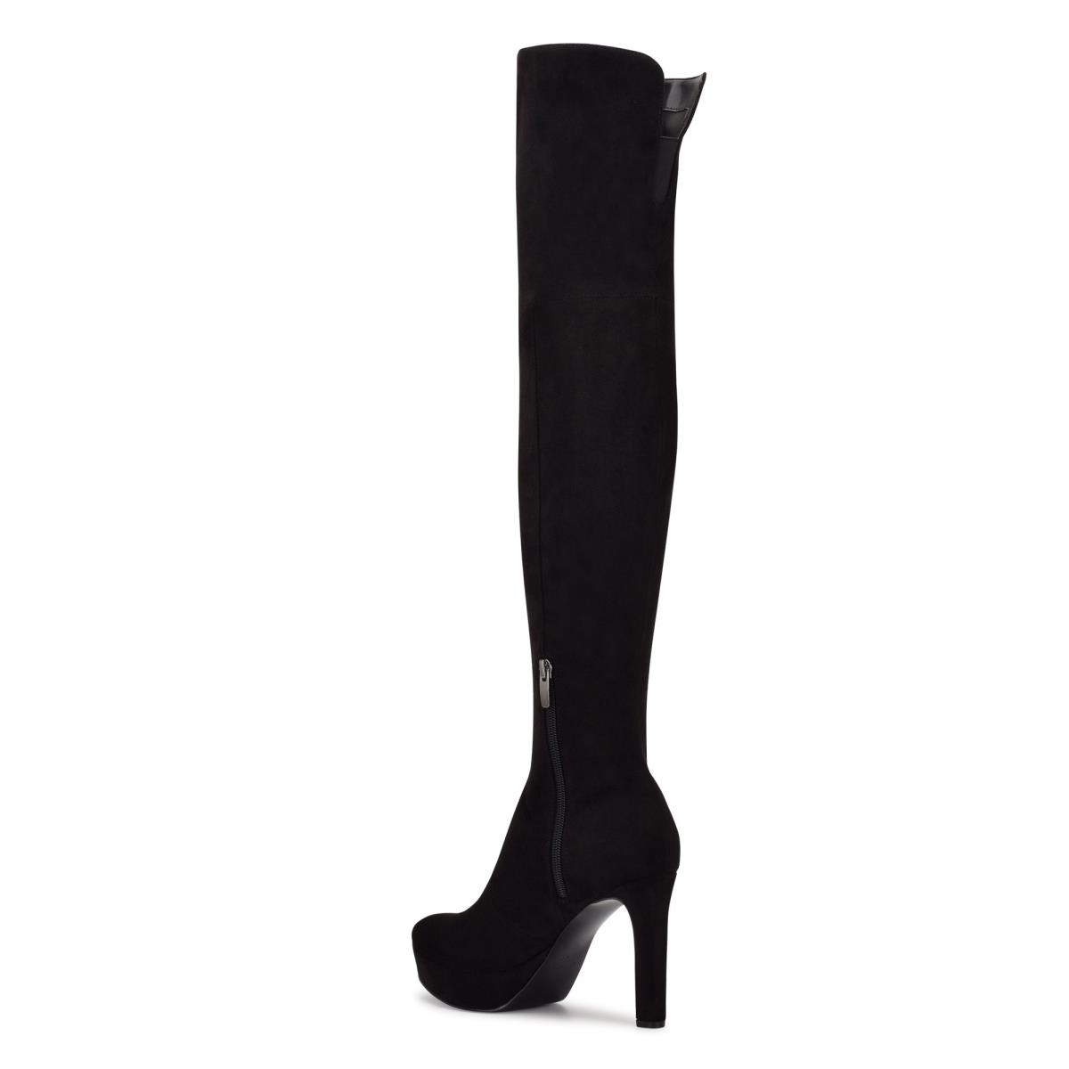 Nine West Gotcha Brede Calf Over the Knee Platform Laarzen Zwart | 2475LBKXY