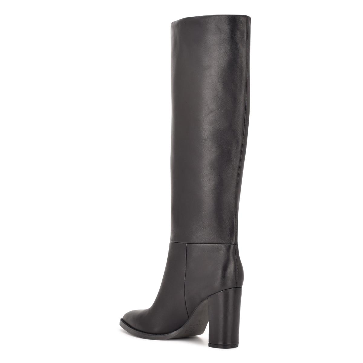 Nine West Hiya Brede Calf Hakken Laarzen Zwart | 1540ESTZQ