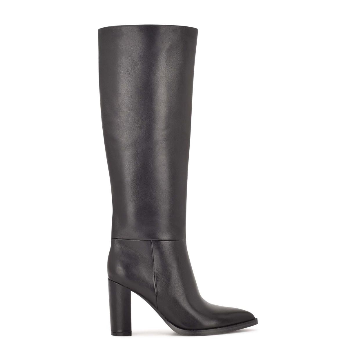 Nine West Hiya Brede Calf Hakken Laarzen Zwart | 1540ESTZQ