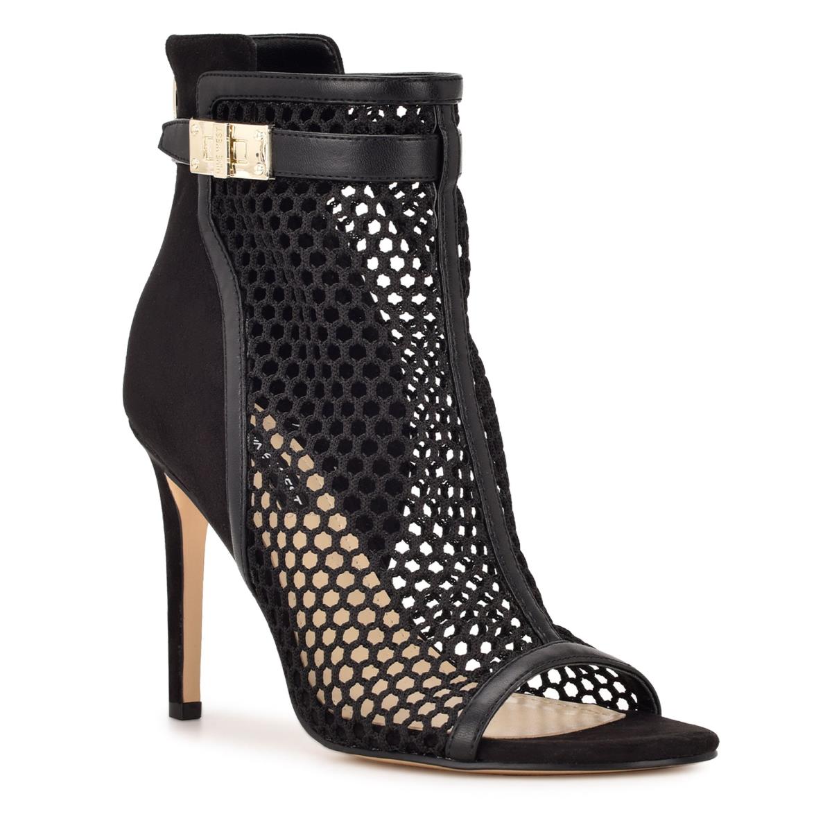 Nine West Ididit Mesh Peep Neus Laarzen Zwart | 4321GHYLP