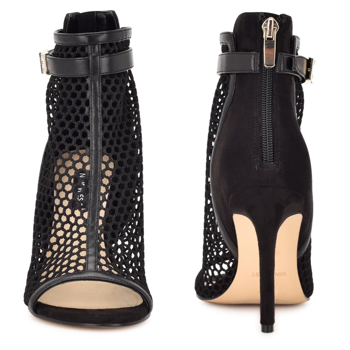 Nine West Ididit Mesh Peep Neus Laarzen Zwart | 4321GHYLP