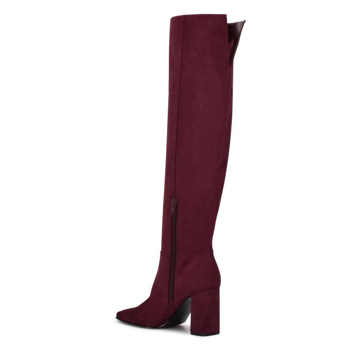 Nine West Kalida Hakken Laarzen Bordeaux | 9128RZMLX