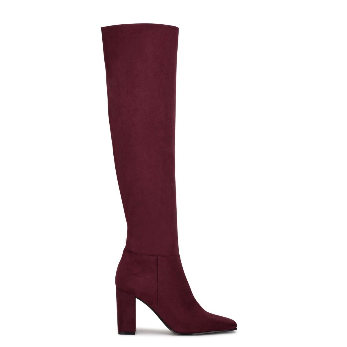 Nine West Kalida Hakken Laarzen Bordeaux | 9128RZMLX