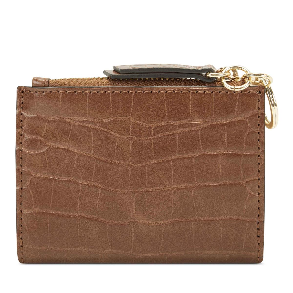 Nine West Lawson Small Zip Wallet Portefeuille Bruin | 1794CALFM