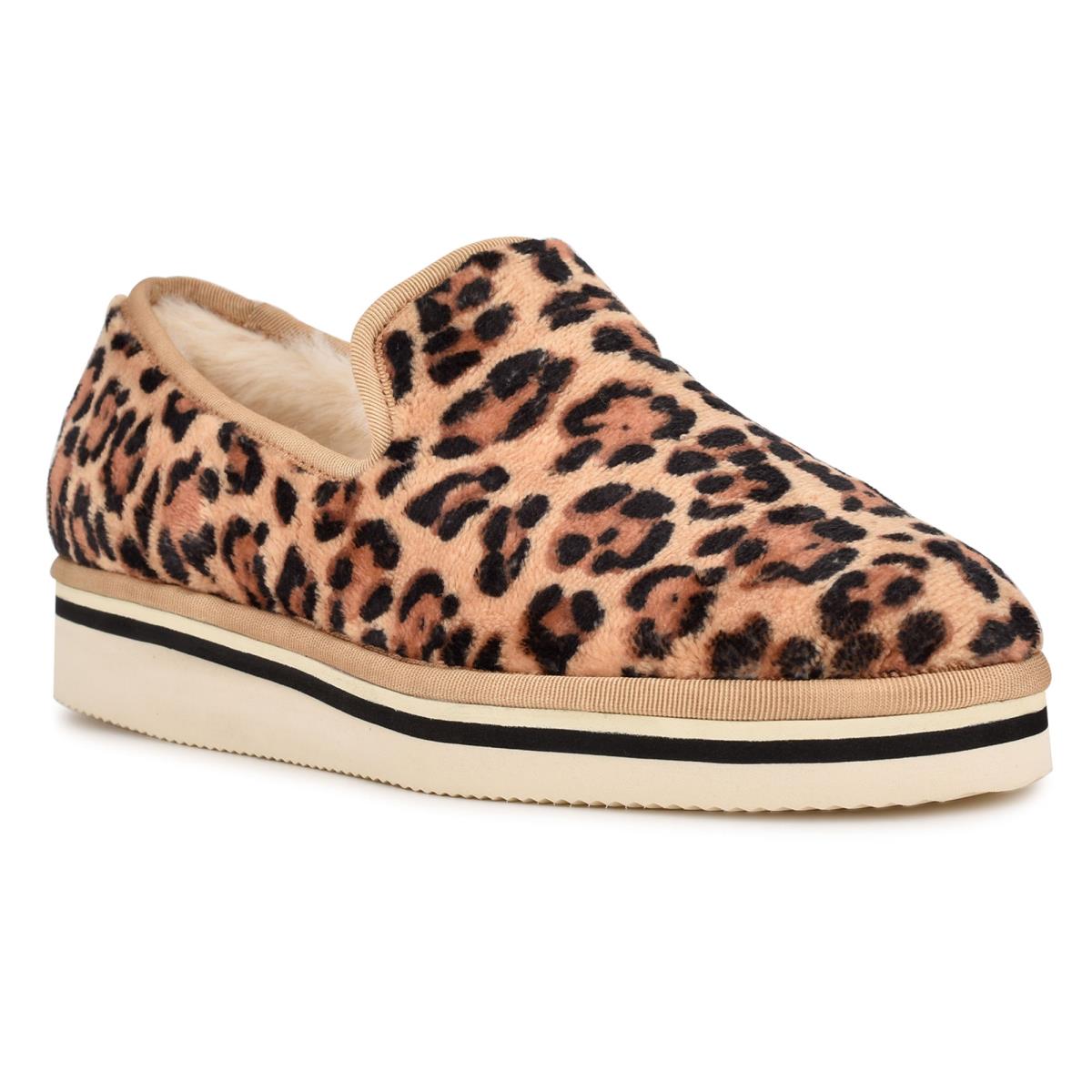 Nine West Laze Cozy Slip On Ballerina Leopard | 8795CKFAH