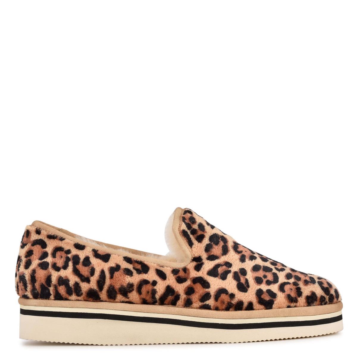 Nine West Laze Cozy Slip On Ballerina Leopard | 8795CKFAH