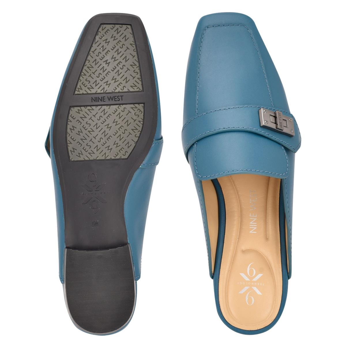 Nine West Neat 9x9 Loafer Mules Turquoise | 9024ZXRHC