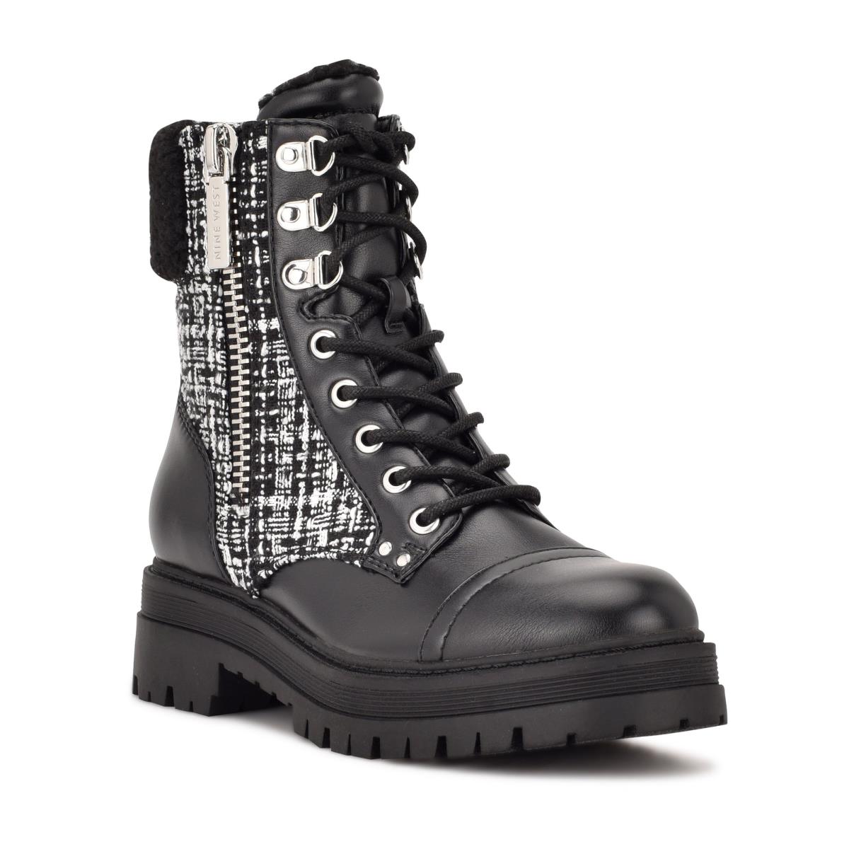 Nine West Pike Combat Lug Sole Laarzen Zwart | 3698LXBZC