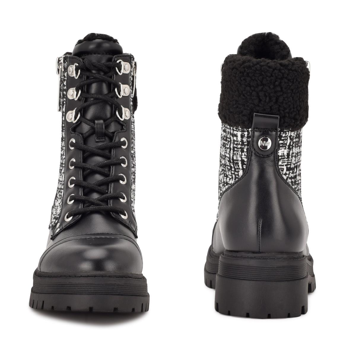 Nine West Pike Combat Lug Sole Laarzen Zwart | 3698LXBZC