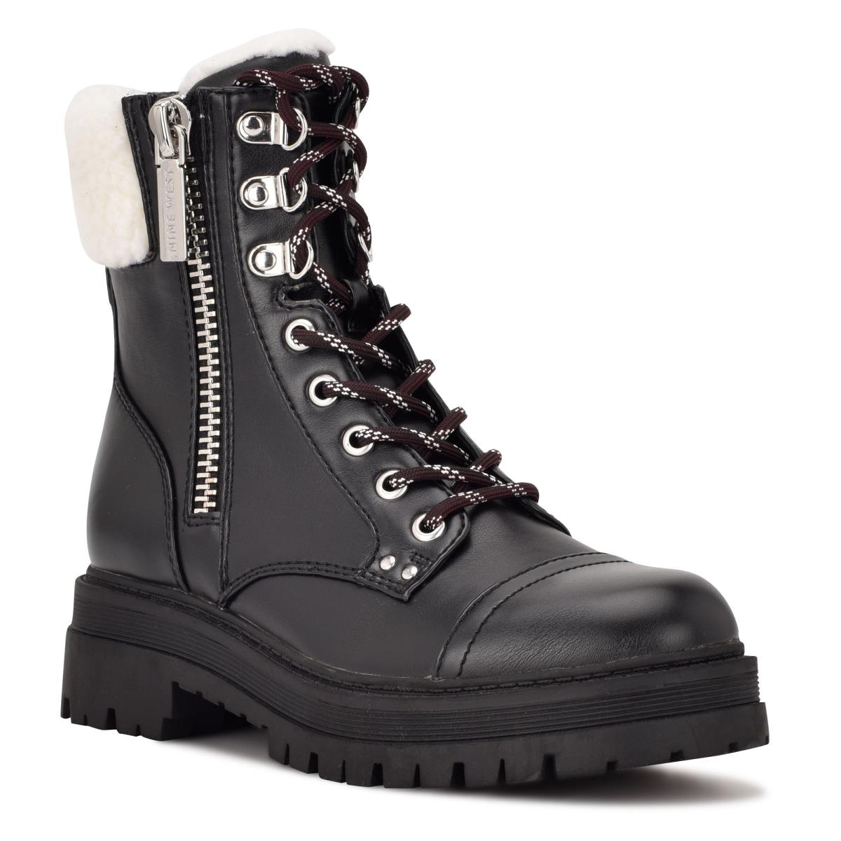 Nine West Pike Combat Lug Sole Laarzen Zwart | 4260YVJZT