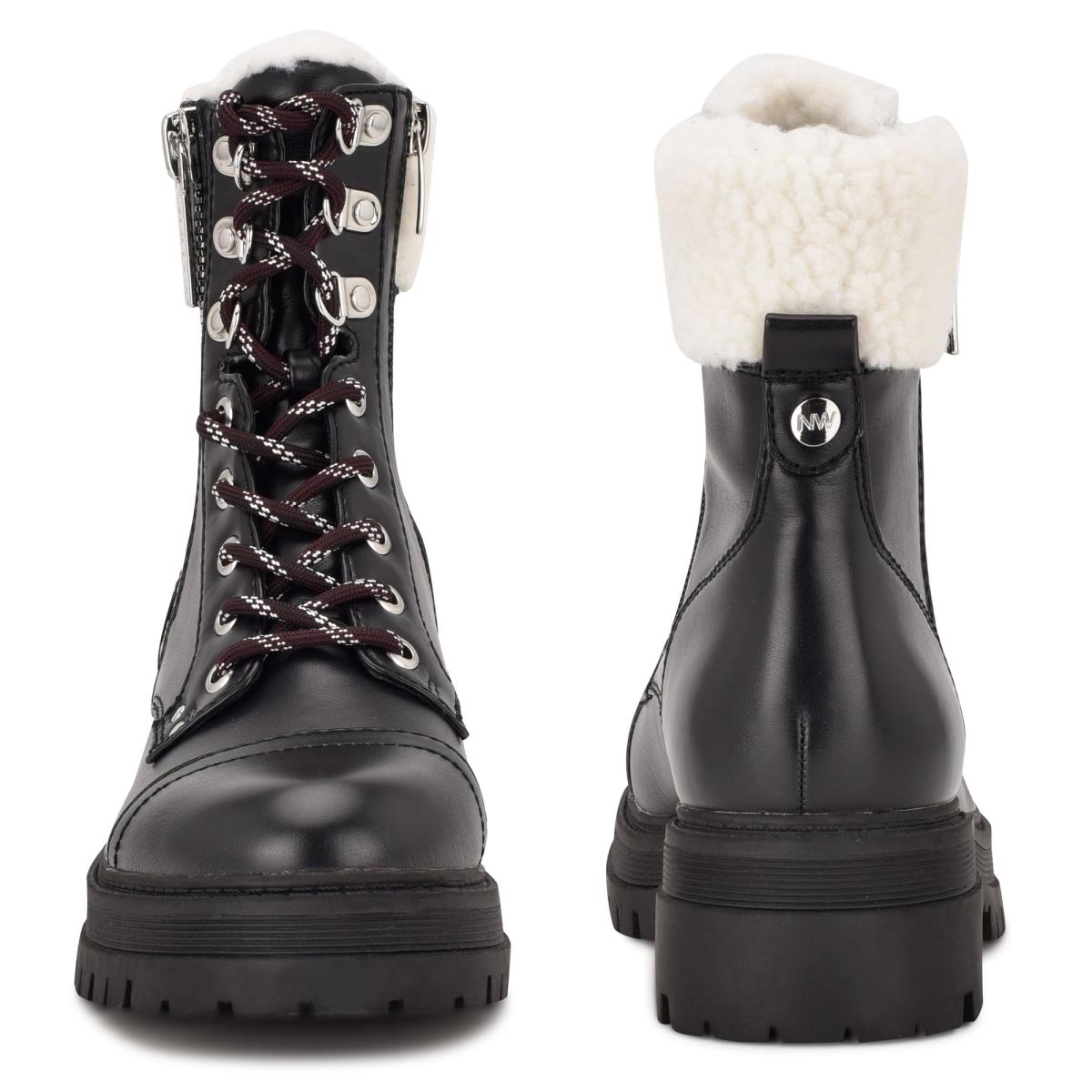 Nine West Pike Combat Lug Sole Laarzen Zwart | 4260YVJZT