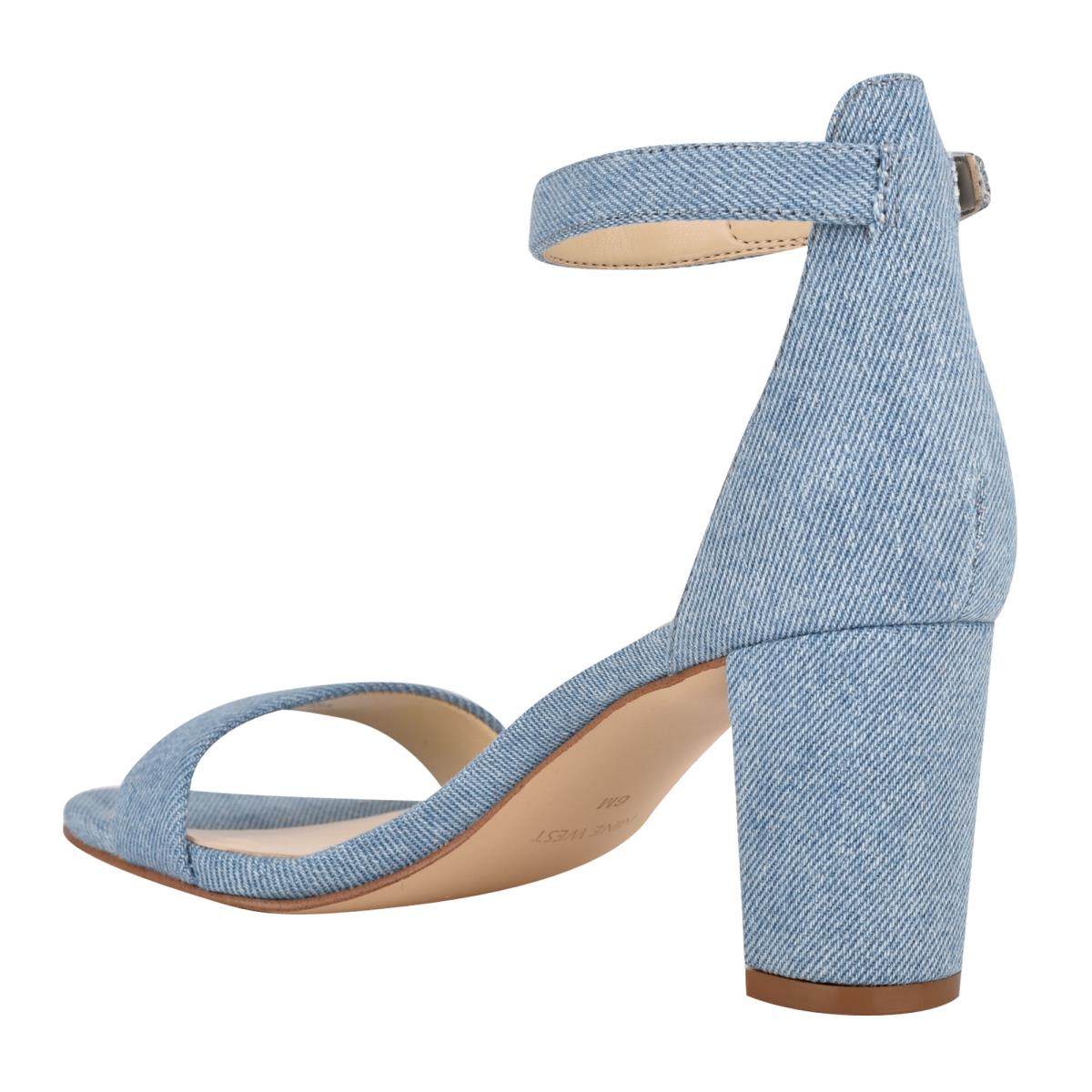 Nine West Pruce Ankle Riemen Block Hakken Sandalen Blauw | 0657DGIPR