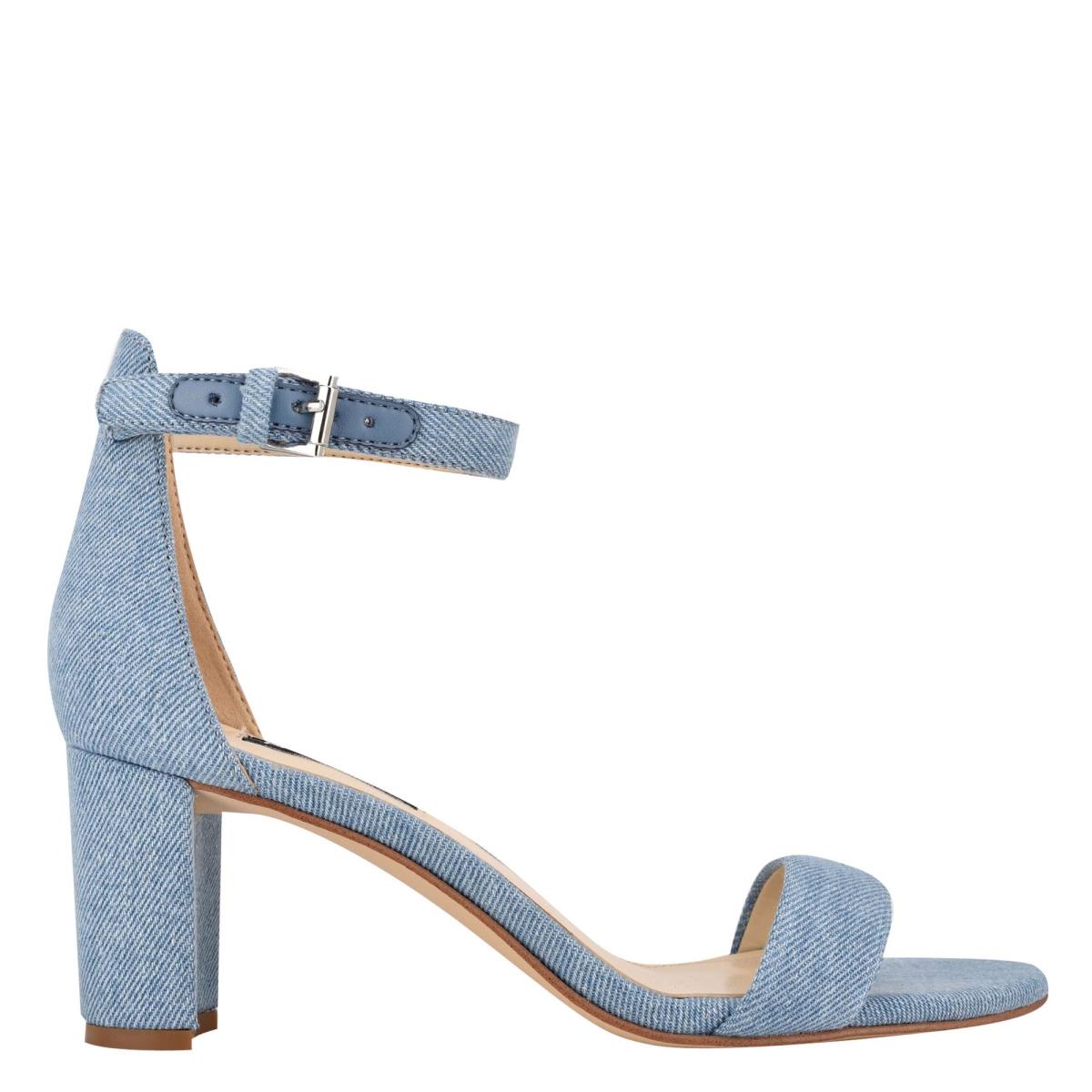 Nine West Pruce Ankle Riemen Block Hakken Sandalen Blauw | 0657DGIPR