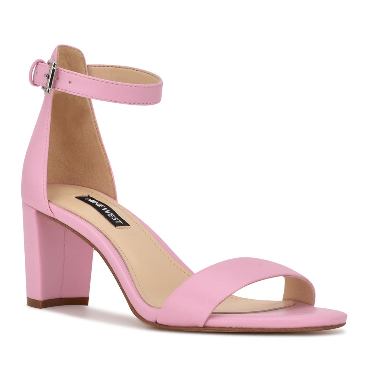 Nine West Pruce Ankle Riemen Block Hakken Sandalen Roze | 2879WMPXF