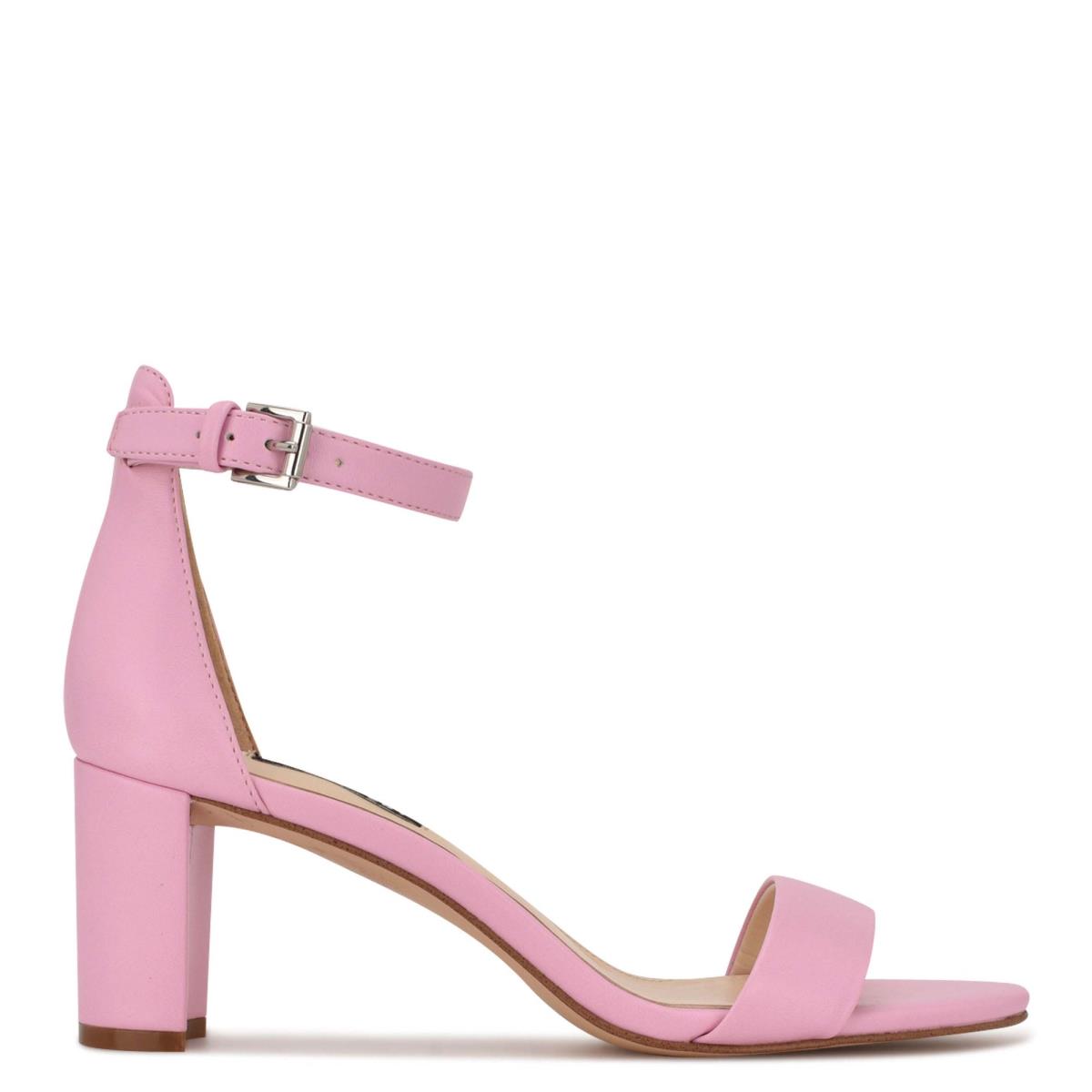 Nine West Pruce Ankle Riemen Block Hakken Sandalen Roze | 2879WMPXF