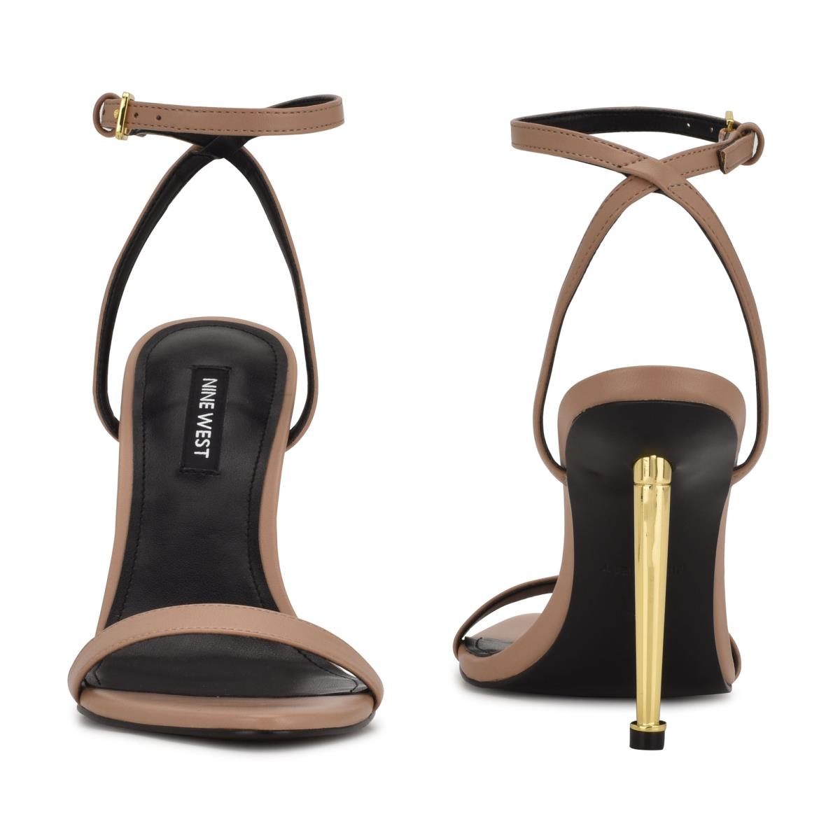 Nine West Reina Ankle Sandalen Met Riem Bruin | 5017STWME