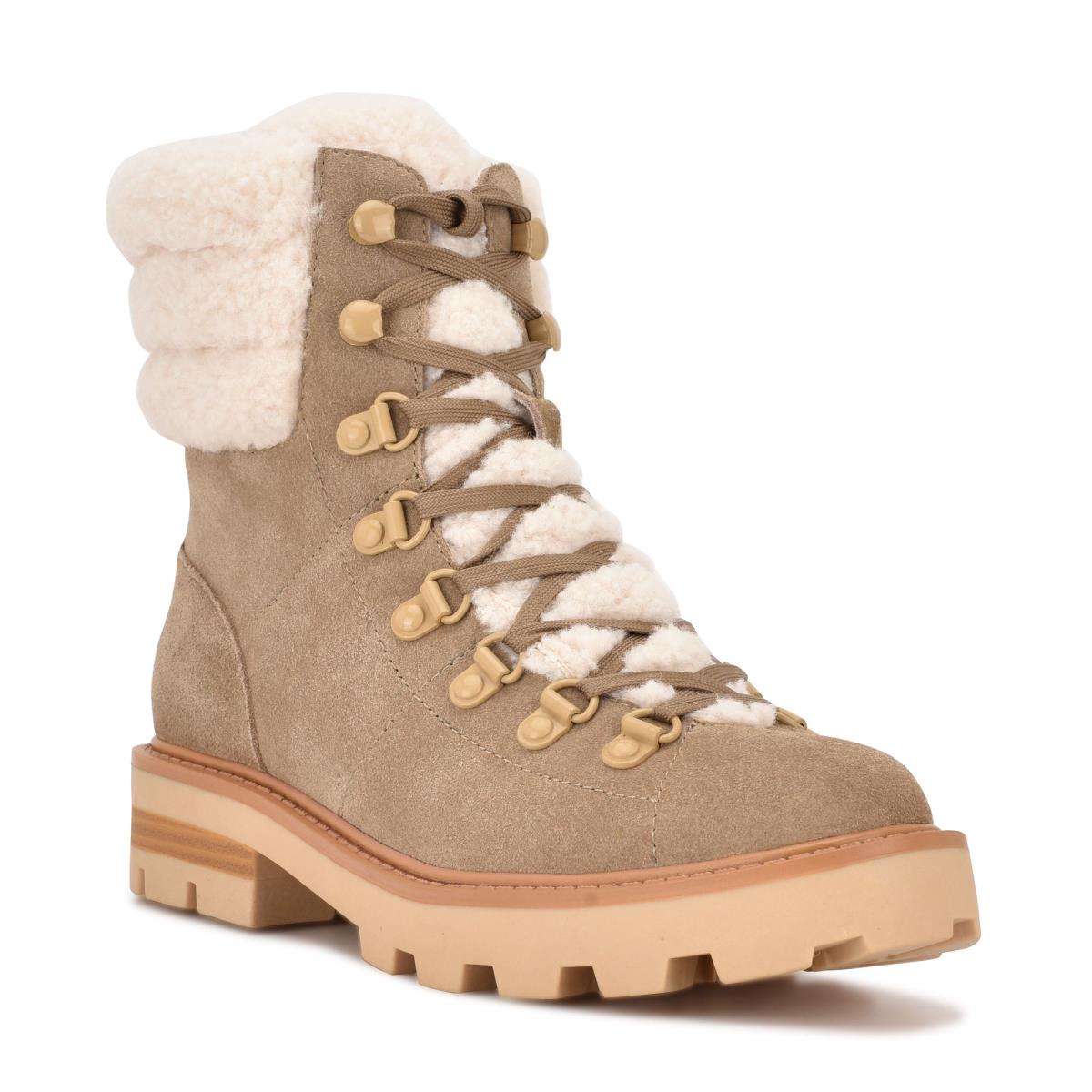 Nine West Rima Combat Lug Sole Laarzen Lichtbeige | 3541MANZC