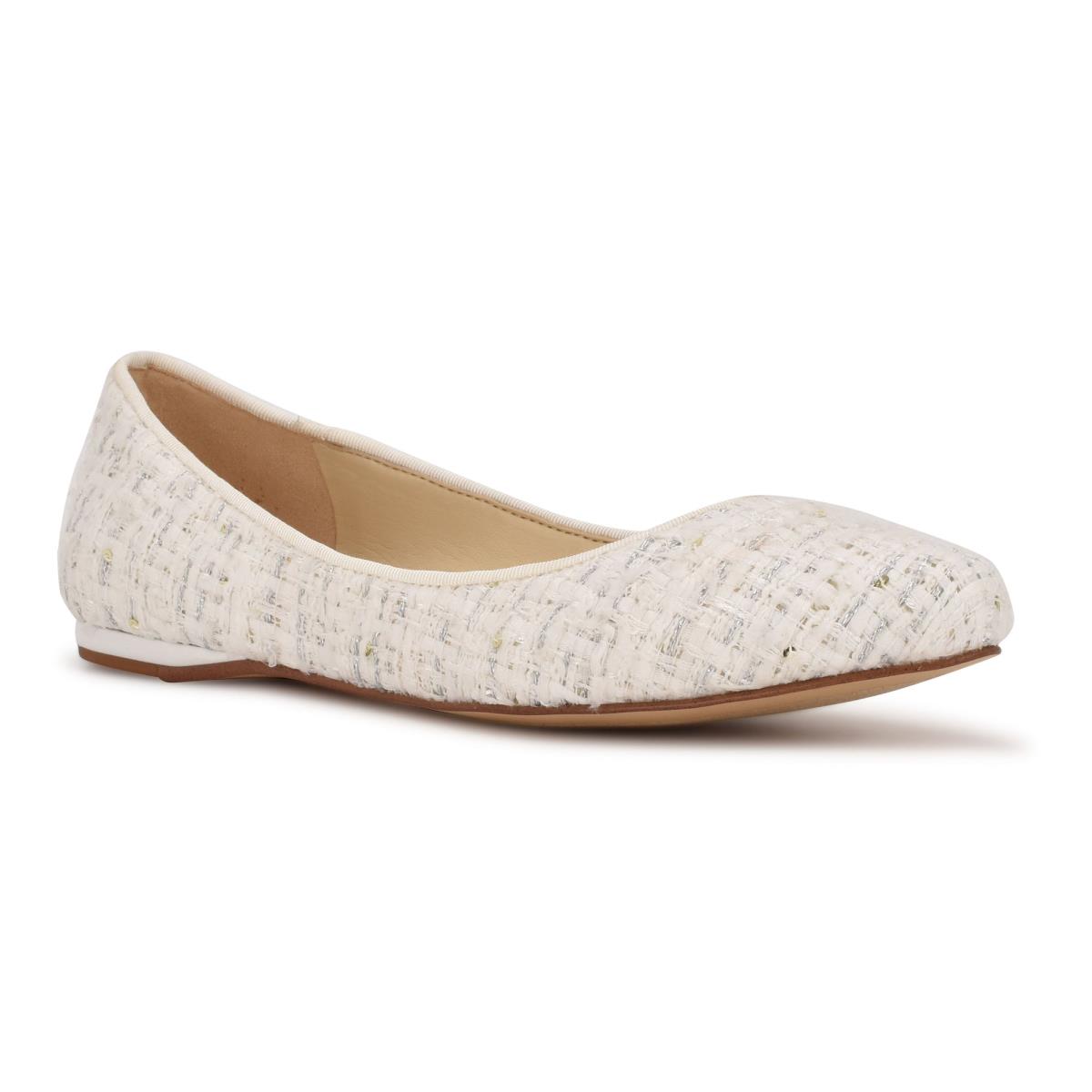 Nine West Speakup Almond Neus Ballerina Wit | 6980EMCQD