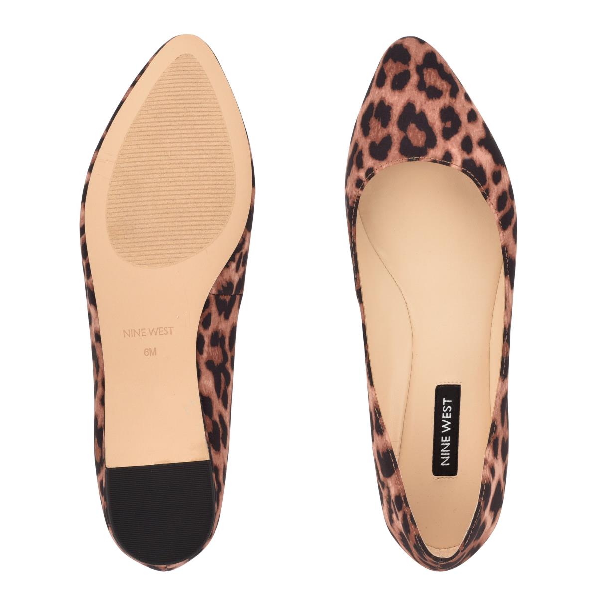 Nine West Speakup Almond Neus Ballerina Leopard | 9841MKWZO