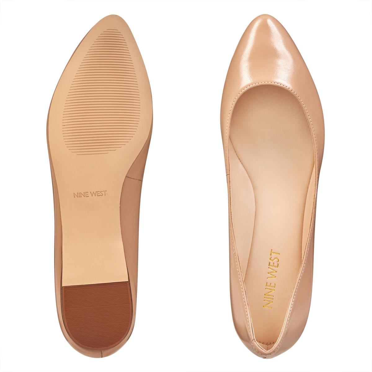 Nine West Speakup Almond Neus Flats Beige | 7605ARKOB