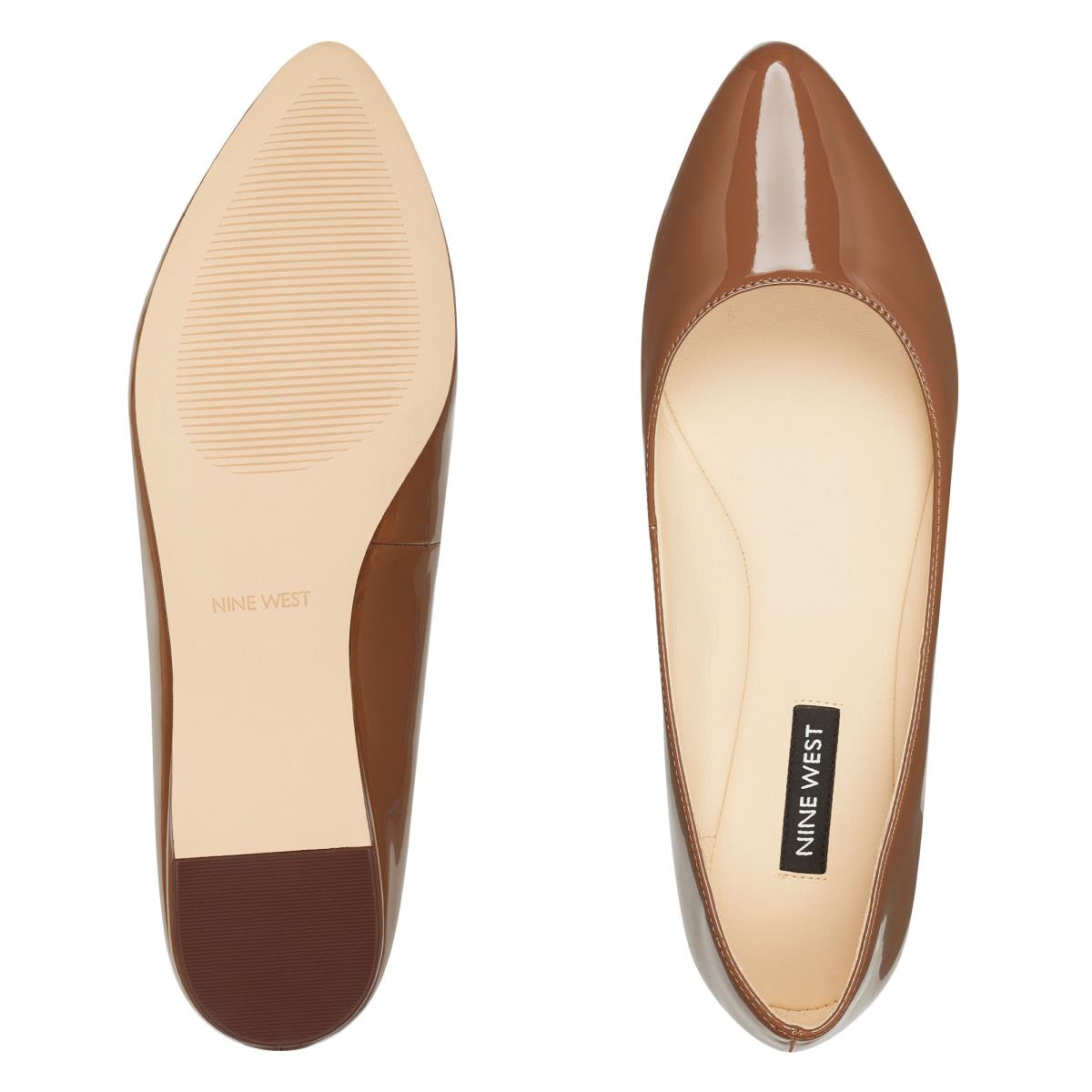 Nine West Speakup Almond Neus Flats Donkerbeige | 0412YFKSL