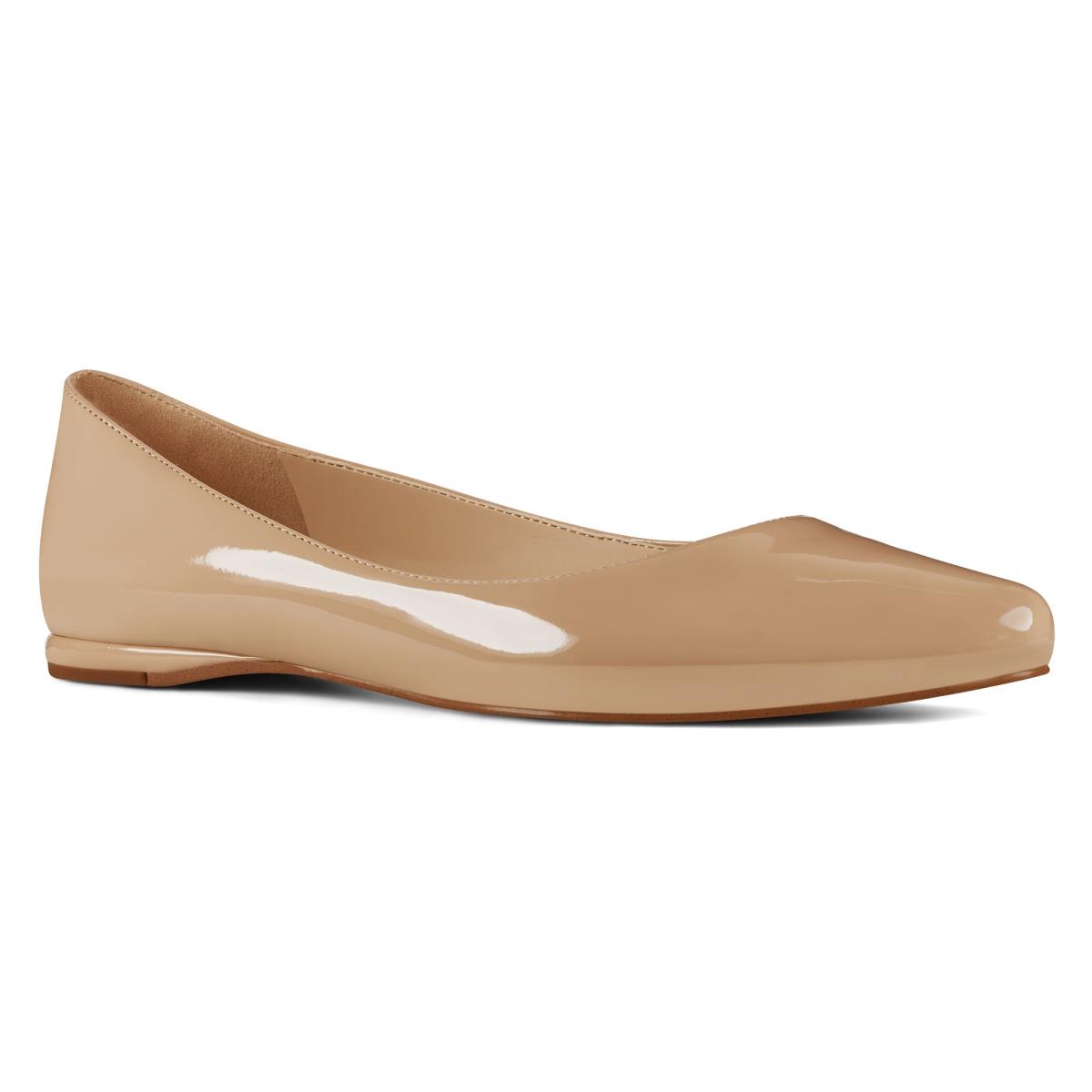 Nine West Speakup Almond Neus Flats Lichtbeige | 0583JWQAO