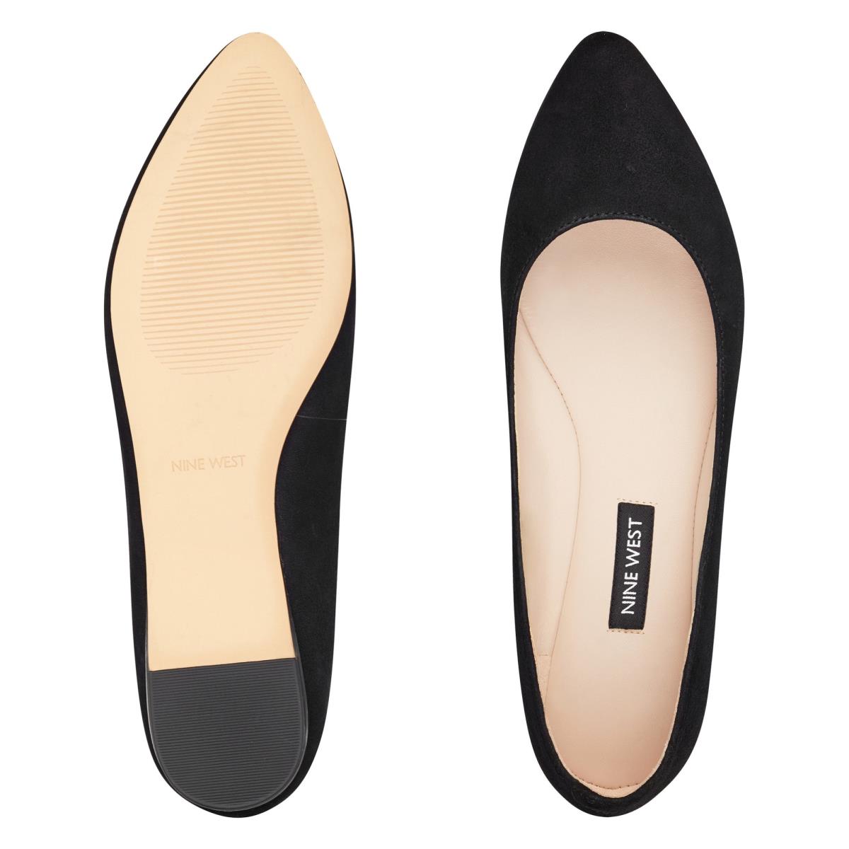 Nine West Speakup Almond Neus Flats Zwart | 6532OHLIC