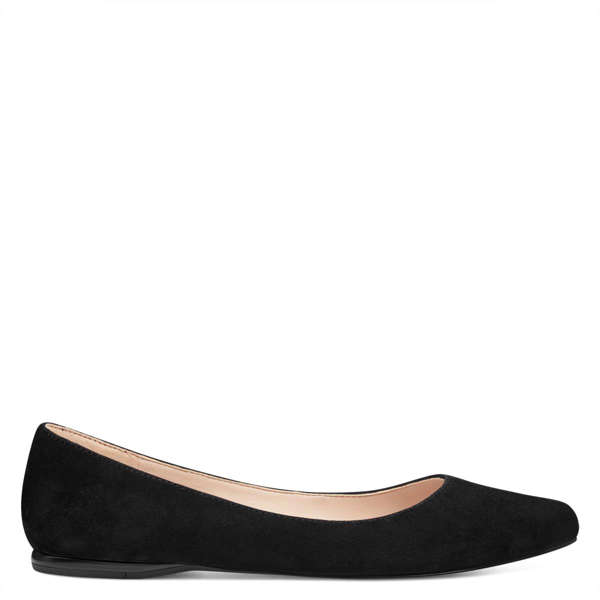 Nine West Speakup Almond Neus Flats Zwart | 6532OHLIC