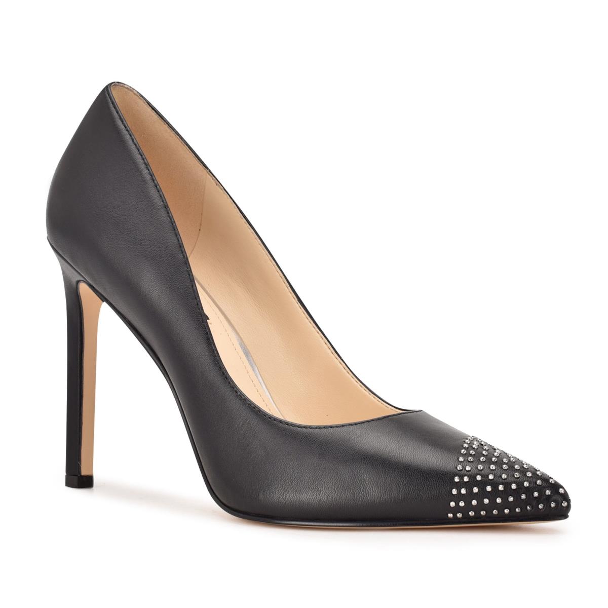 Nine West Tadaa Studded Pointy Neus Pumps Zwart | 7163FKRPX