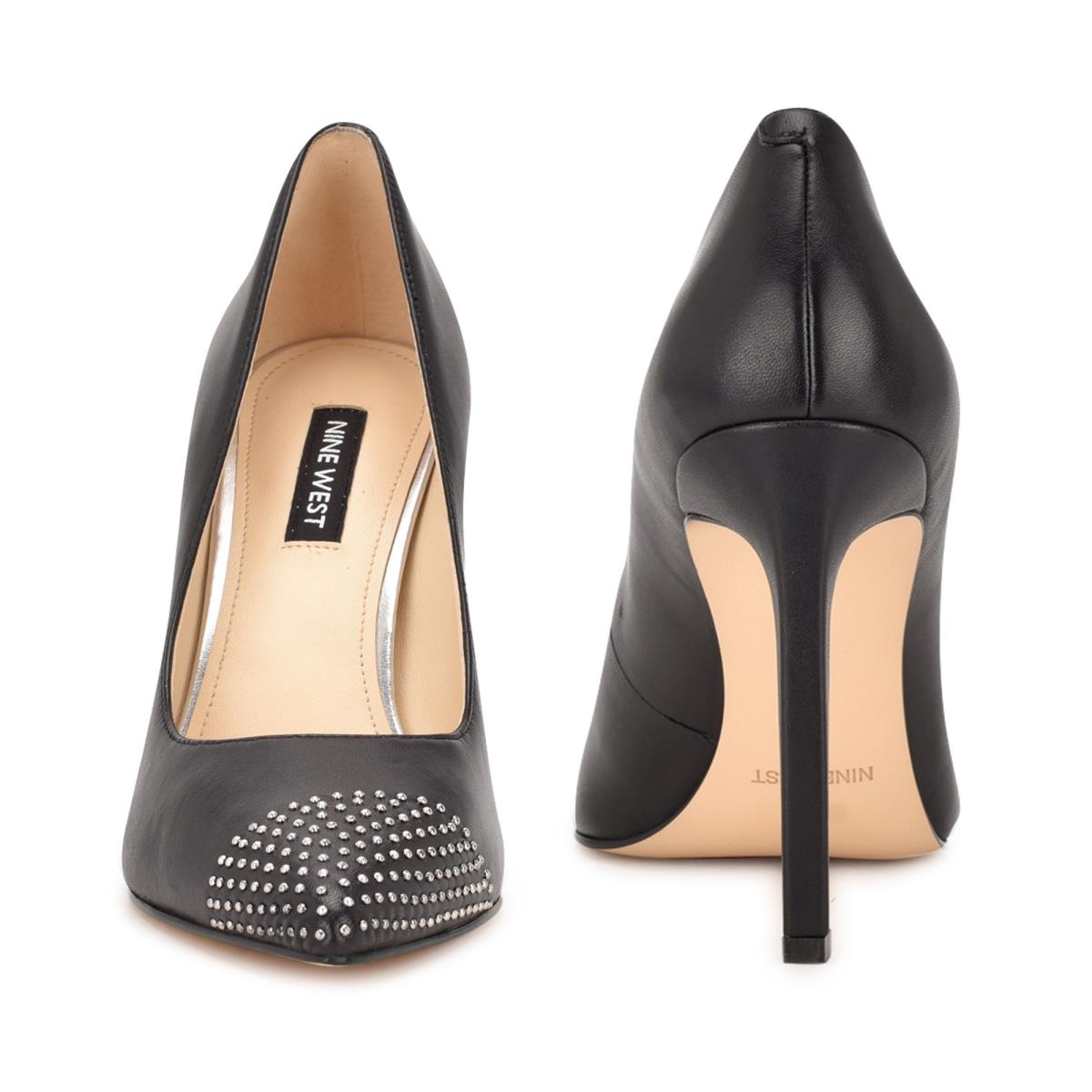 Nine West Tadaa Studded Pointy Neus Pumps Zwart | 7163FKRPX