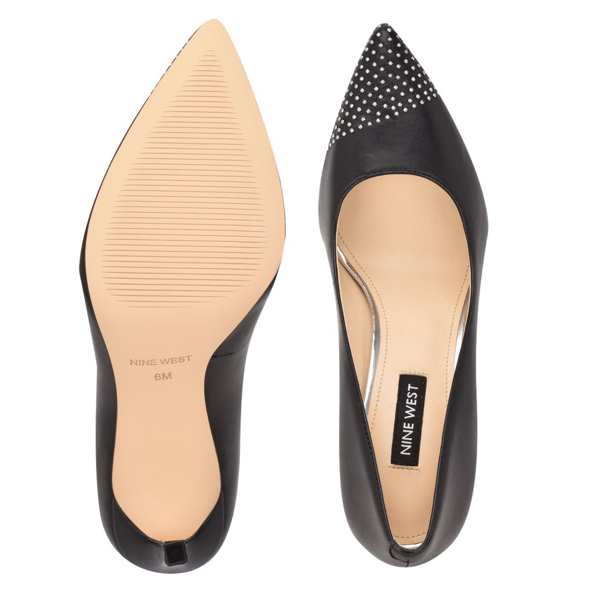 Nine West Tadaa Studded Pointy Neus Pumps Zwart | 7163FKRPX