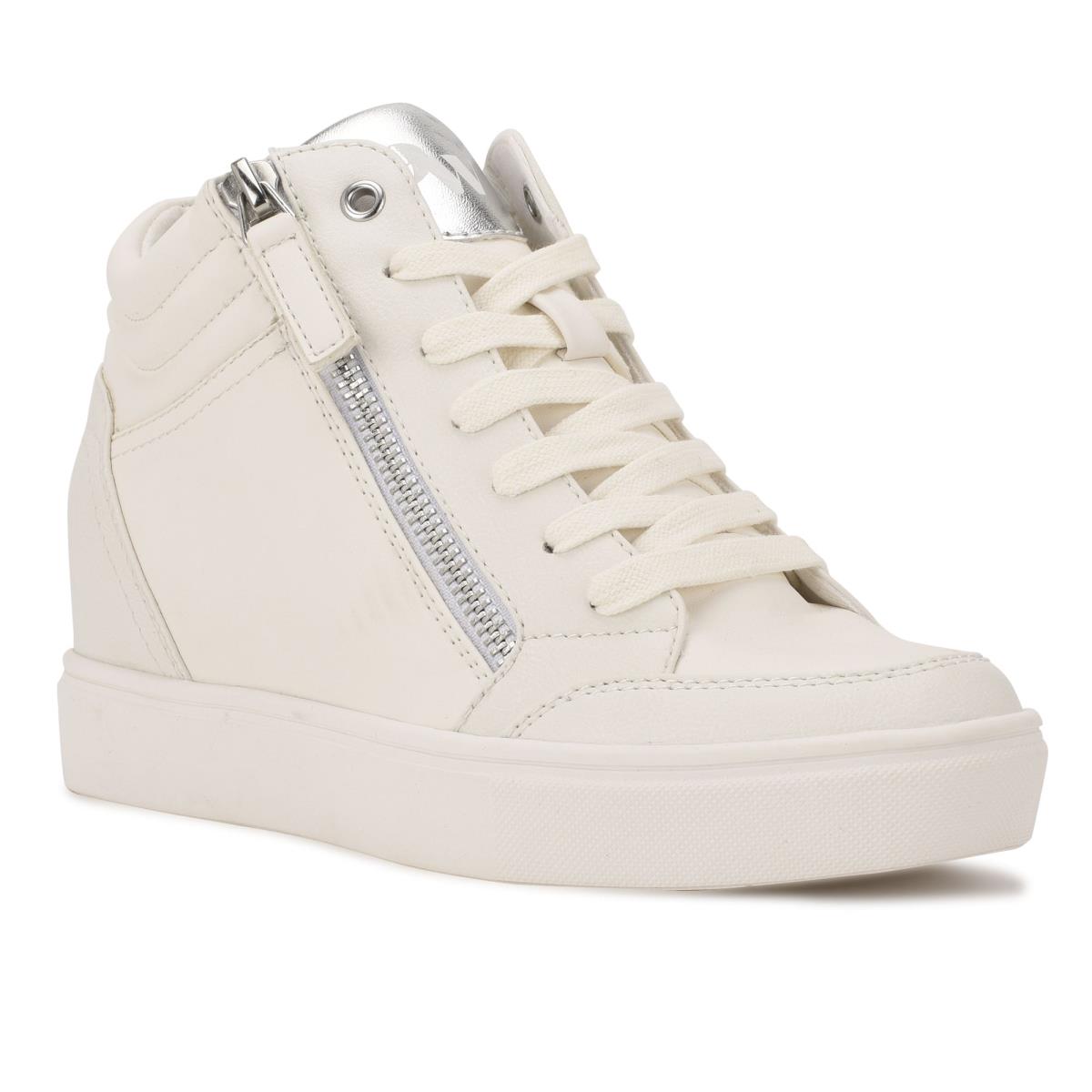 Nine West Tons High Top Hidden Wedge Sneakers Sneakers Wit Zilver | 2614GKZDR