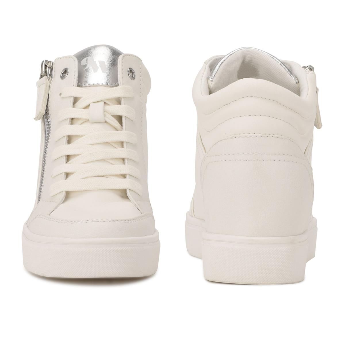 Nine West Tons High Top Hidden Wedge Sneakers Sneakers Wit Zilver | 2614GKZDR