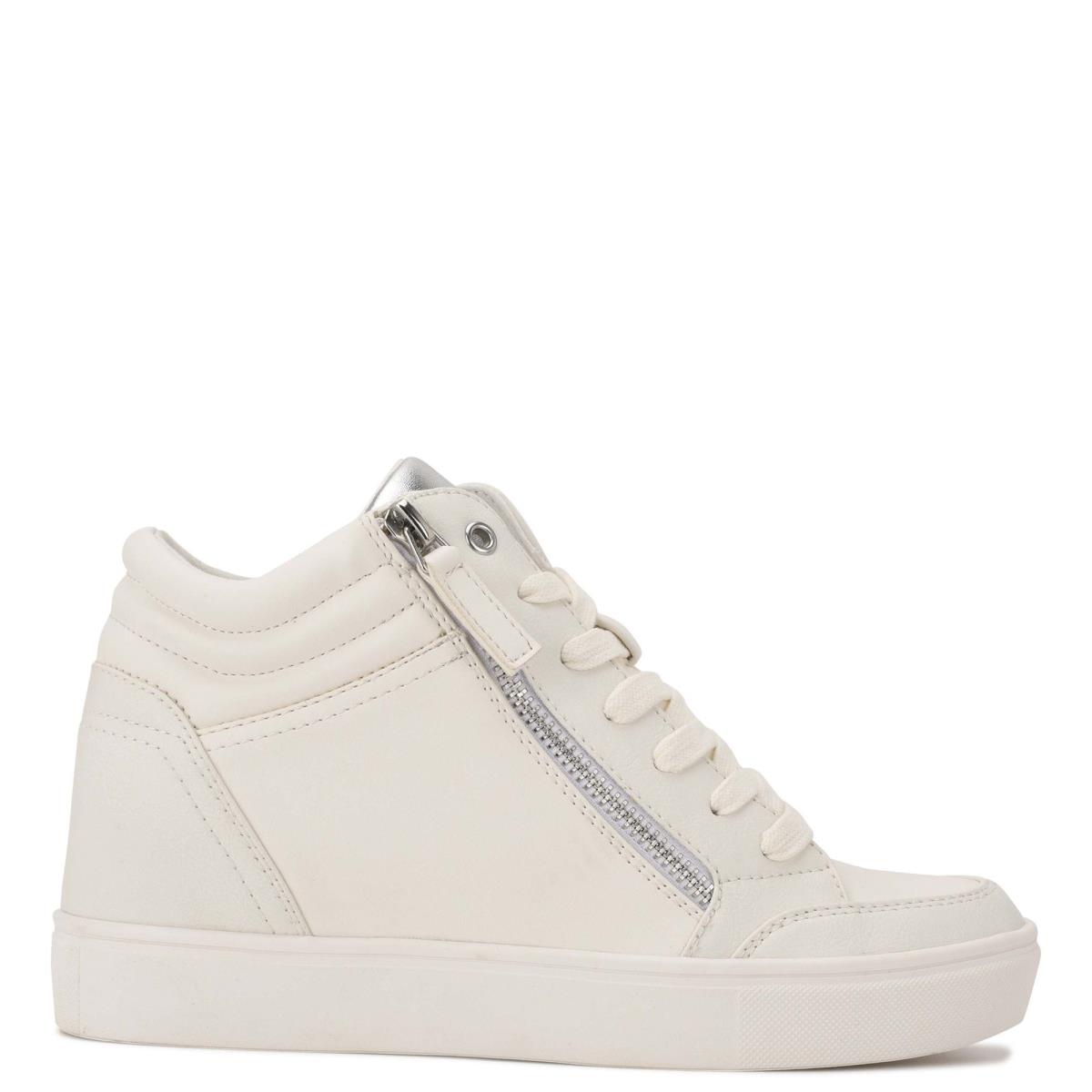 Nine West Tons High Top Hidden Wedge Sneakers Sneakers Wit Zilver | 2614GKZDR