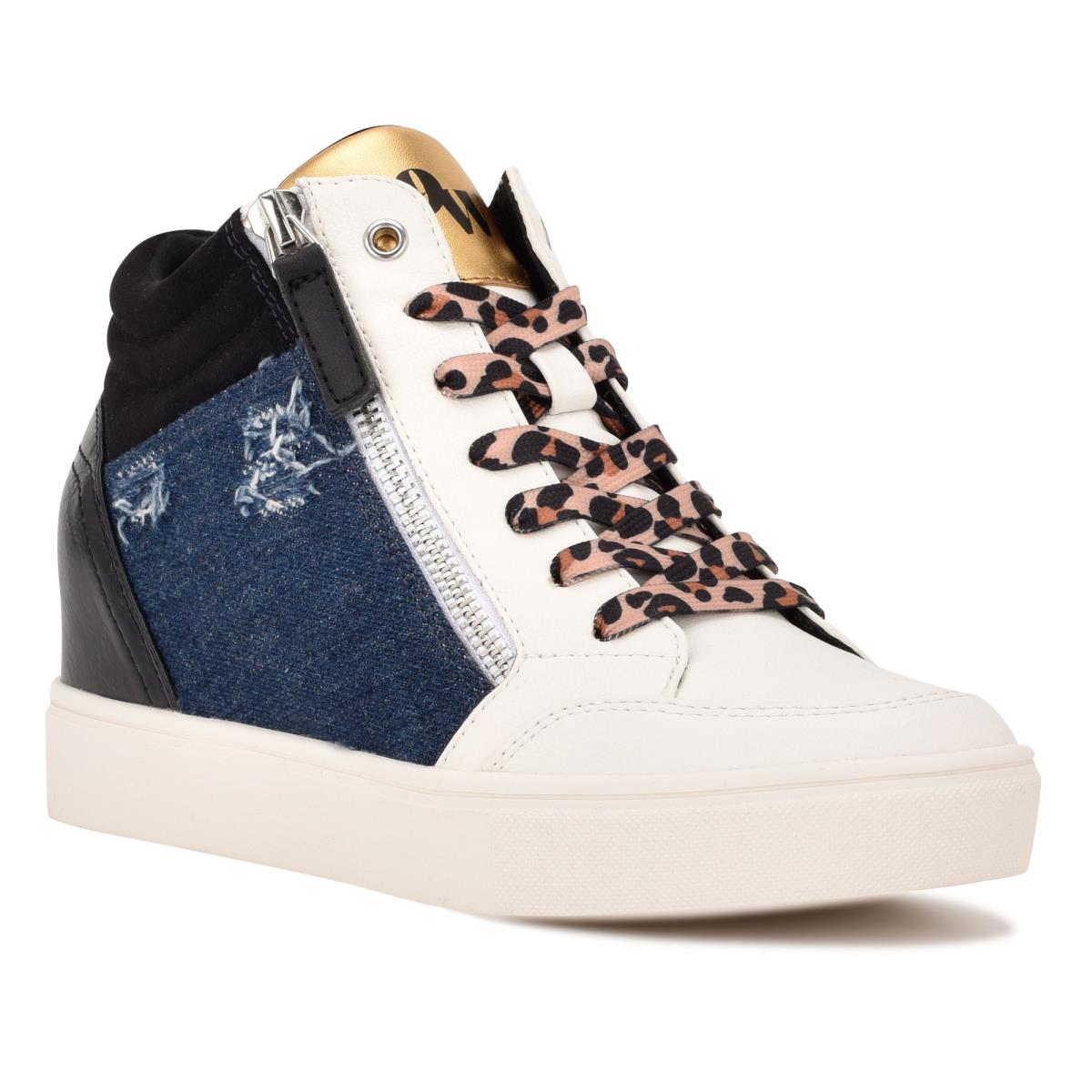 Nine West Tons High Top Hidden Wedge Sneakers Sneakers Zwart Blauw | 4291ZUECX