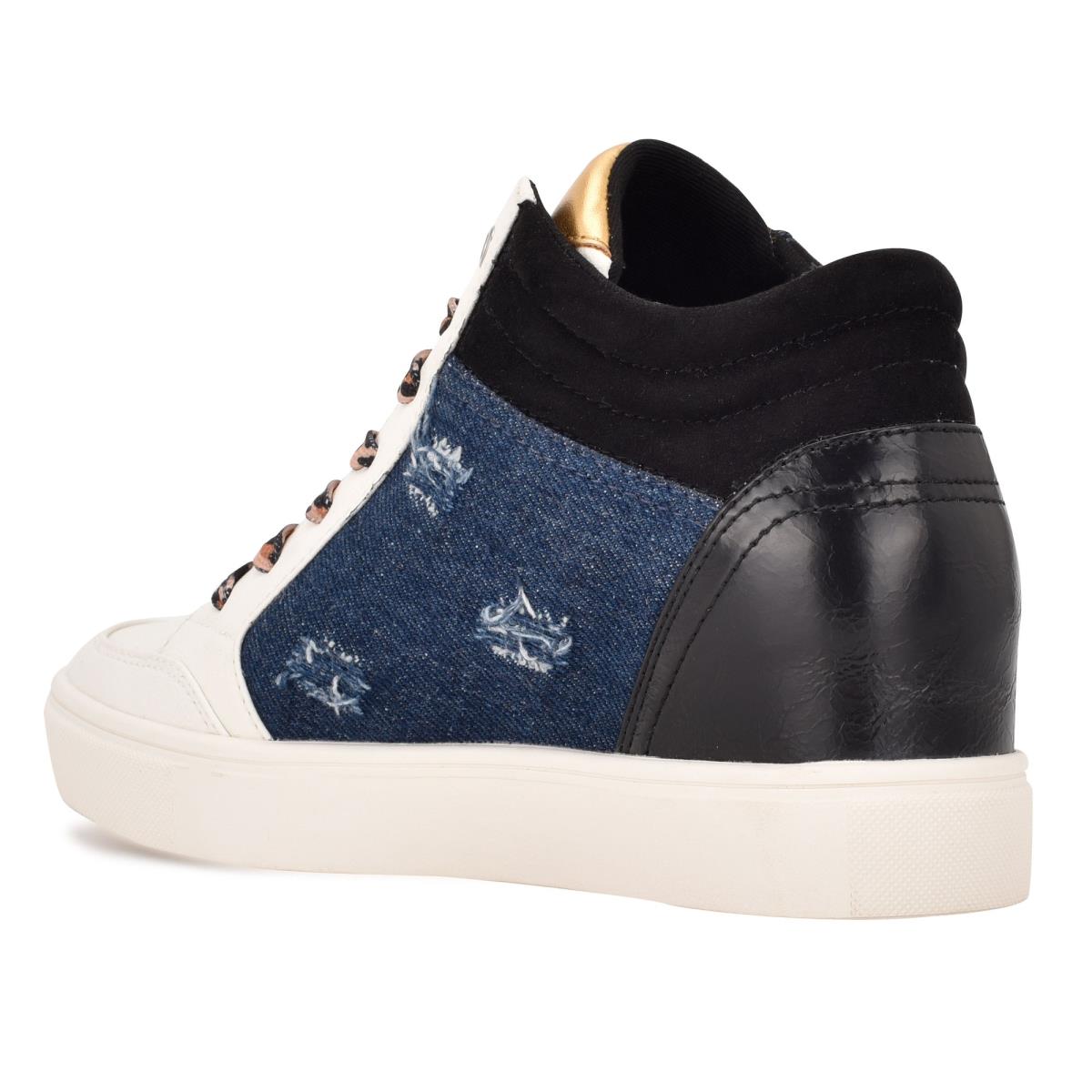 Nine West Tons High Top Hidden Wedge Sneakers Sneakers Zwart Blauw | 4291ZUECX