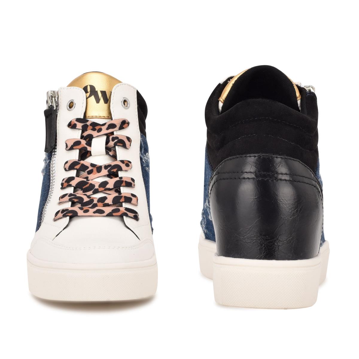 Nine West Tons High Top Hidden Wedge Sneakers Sneakers Zwart Blauw | 4291ZUECX