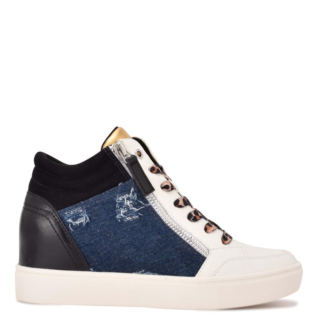 Nine West Tons High Top Hidden Wedge Sneakers Sneakers Zwart Blauw | 4291ZUECX