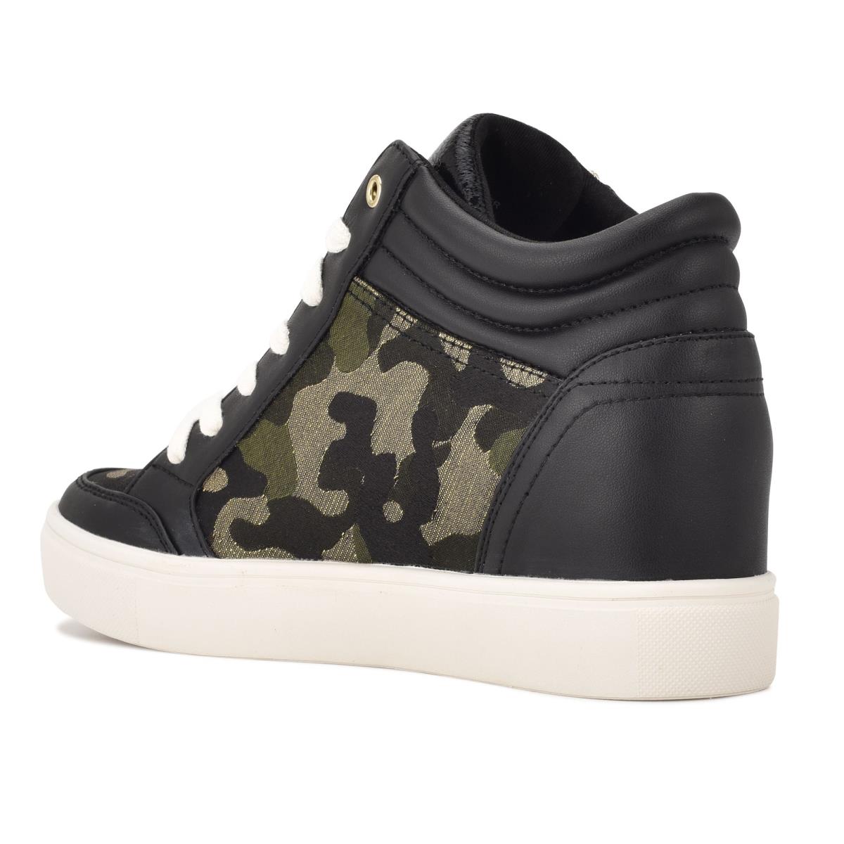 Nine West Tons High Top Hidden Wedge Sneakers Sneakers Zwart Camo | 9235JQNIZ