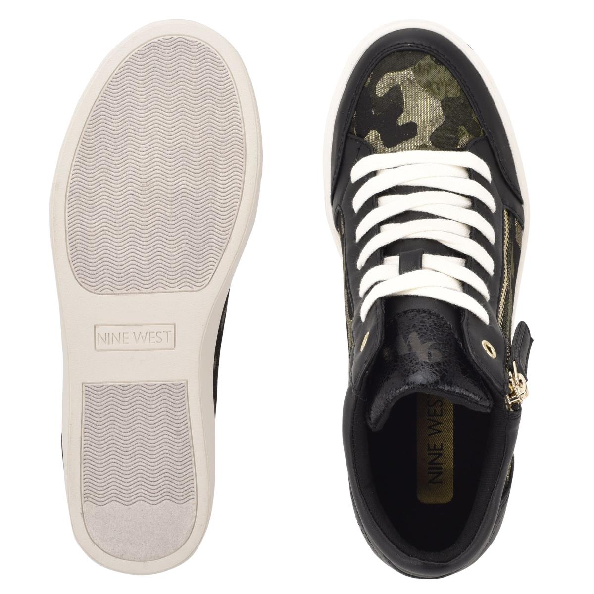 Nine West Tons High Top Hidden Wedge Sneakers Sneakers Zwart Camo | 9235JQNIZ