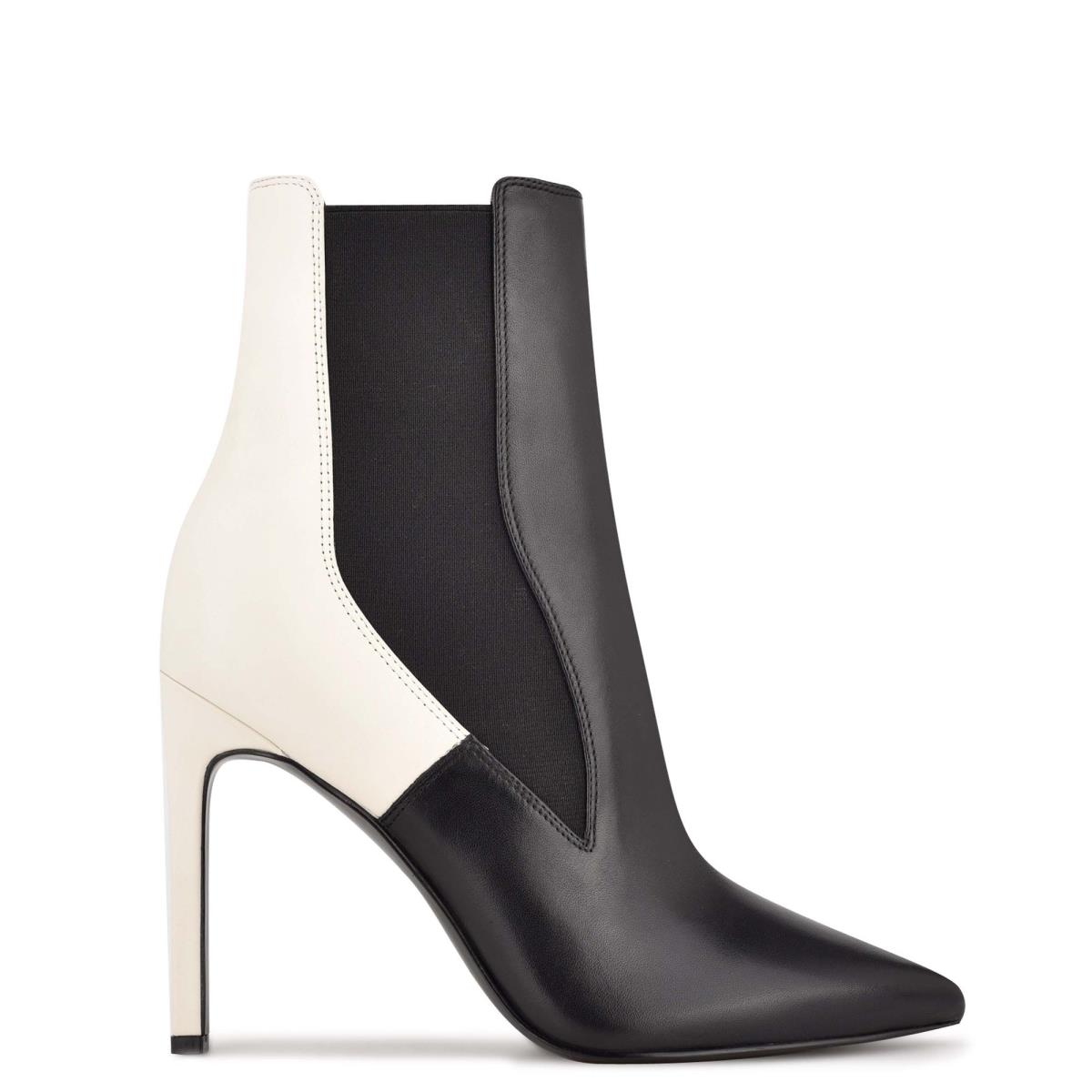 Nine West Topit Jurken Laarzen Zwart Wit | 7619DTLCU