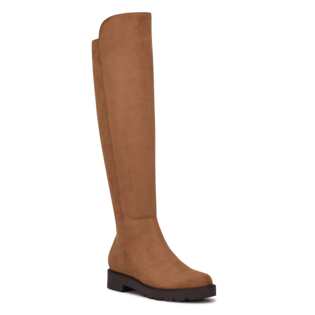 Nine West Tread Over The Knee Lug Sole Laarzen Bruin | 6351OLJWQ