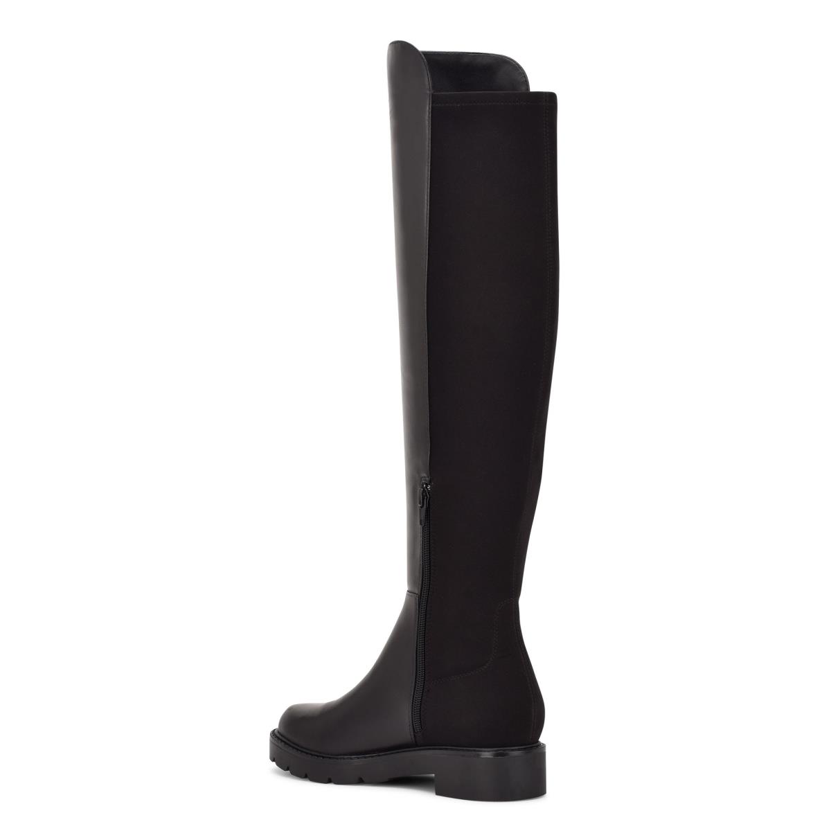 Nine West Tread Over The Knee Lug Sole Laarzen Zwart | 7018JBICM