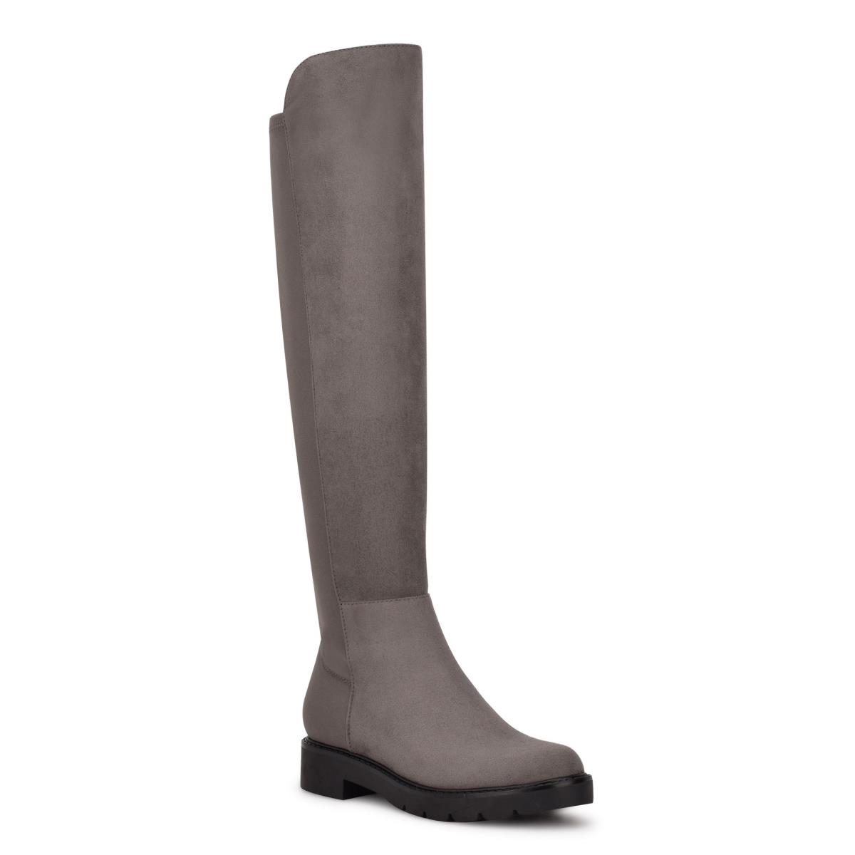 Nine West Tread Over The Knee Lug Sole Laarzen Grijs | 7506XPFLV