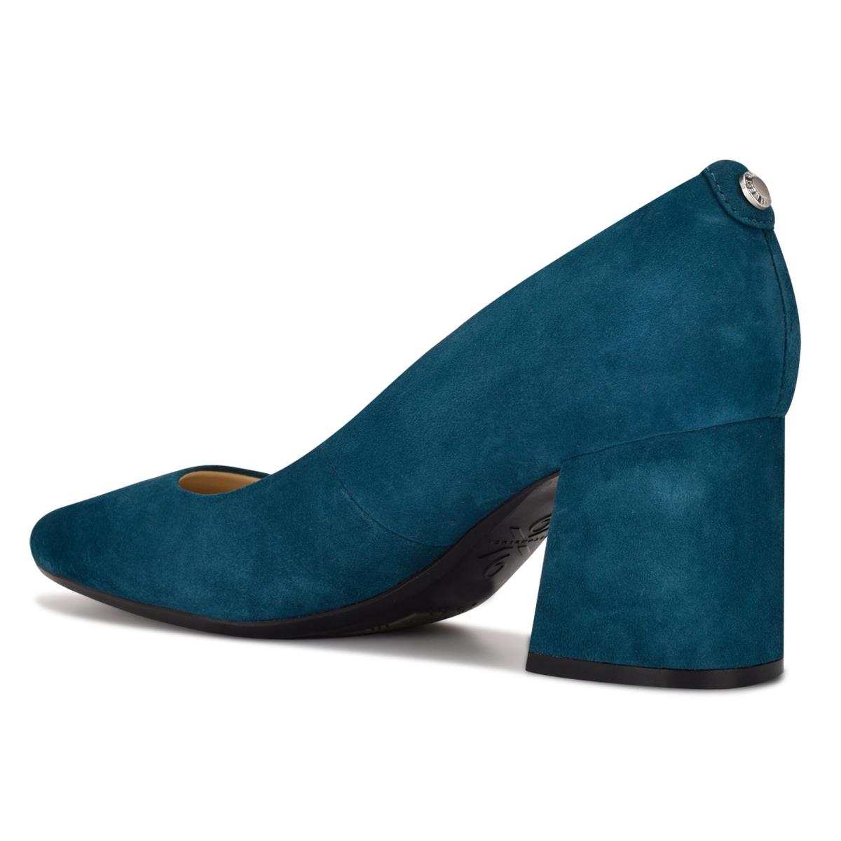 Nine West Vibe 9x9 Block Heel Pumps Turquoise | 5041QIALT