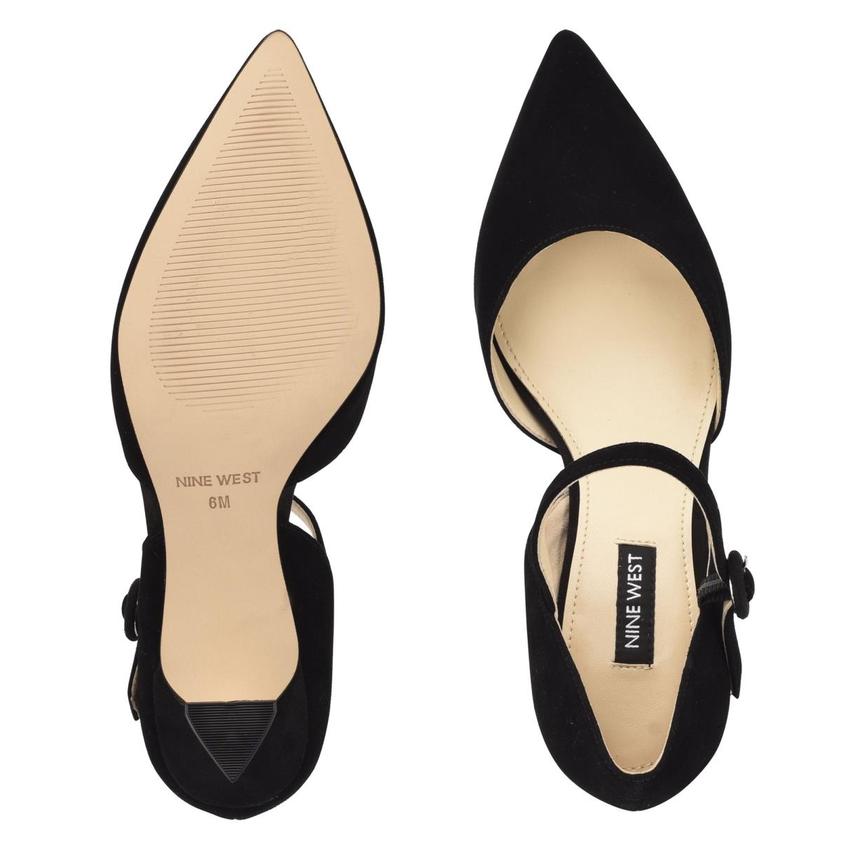 Nine West Wanah Pointy Neus Pumps Zwart | 2738MPDLG