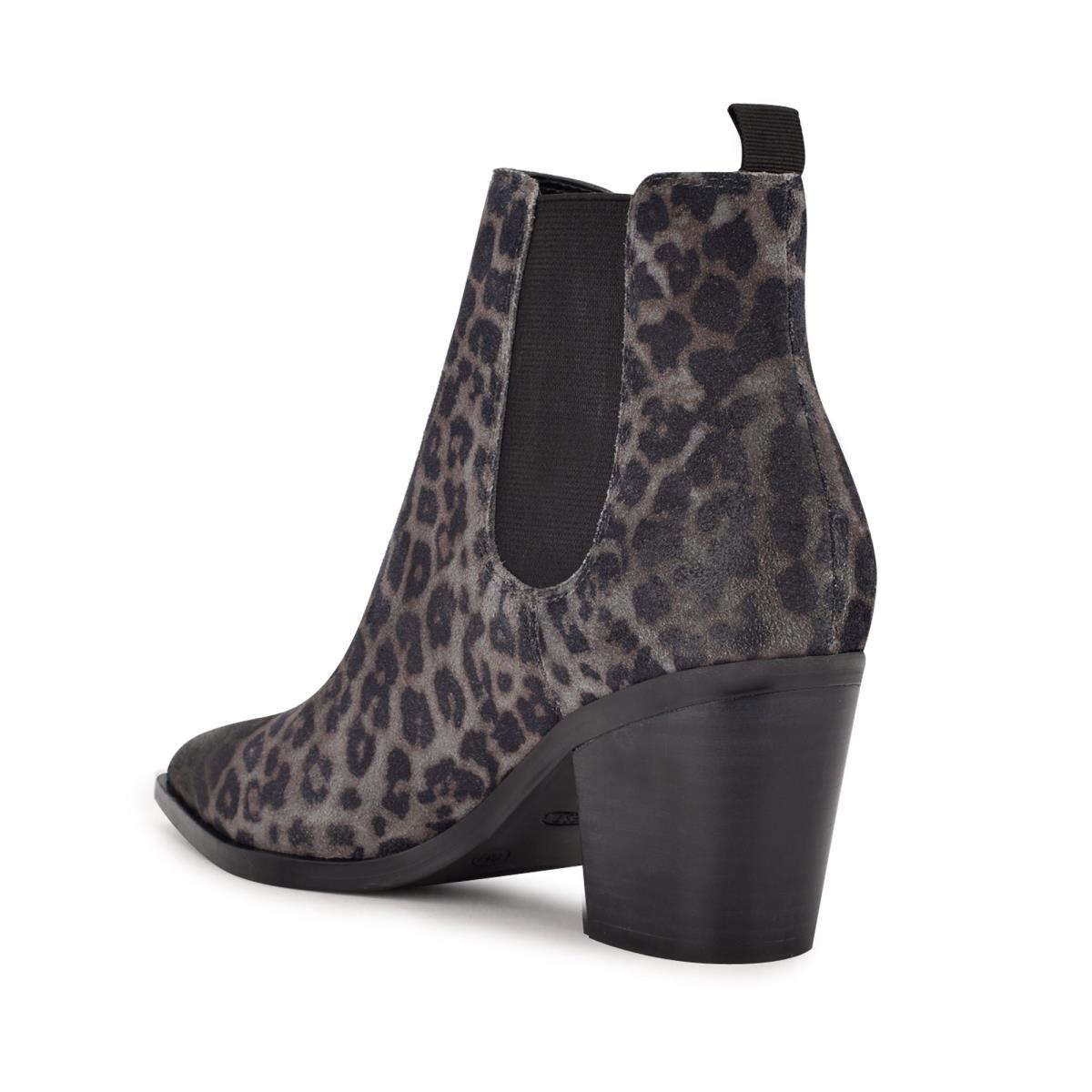 Nine West Wyllis Block Heel Laarzen Grijs Leopard | 0154PLCZQ