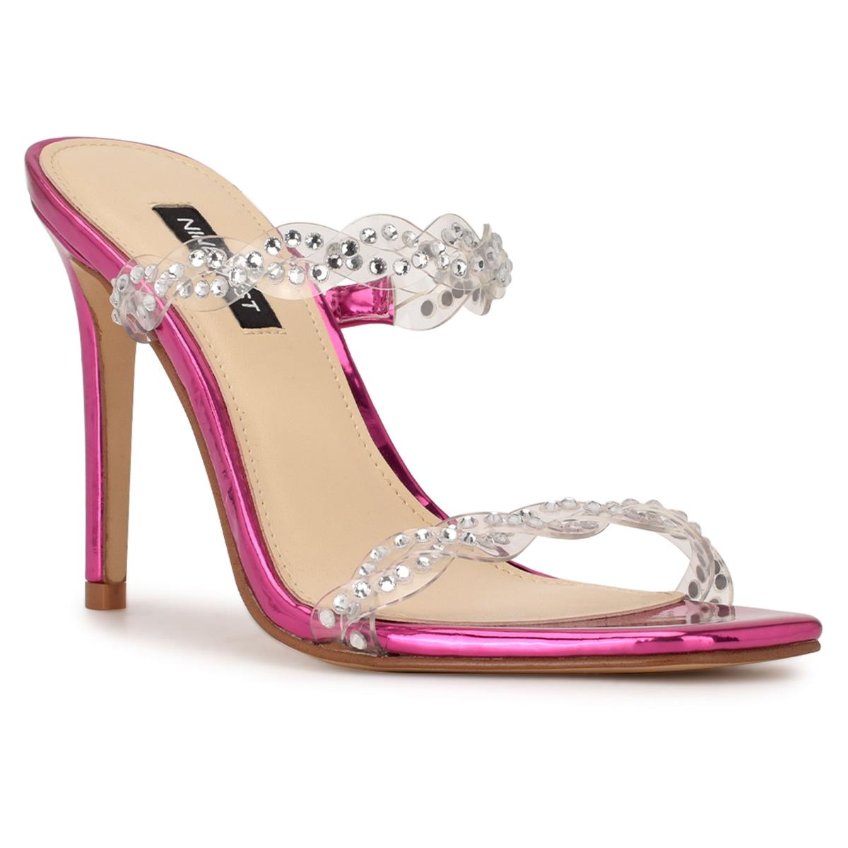 Nine West Ziggle Hak Schuifsandalen Roze | 9235BSLHI