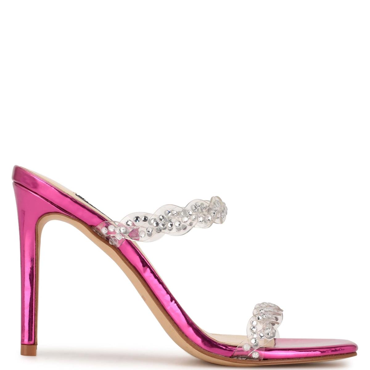 Nine West Ziggle Hak Schuifsandalen Roze | 9235BSLHI