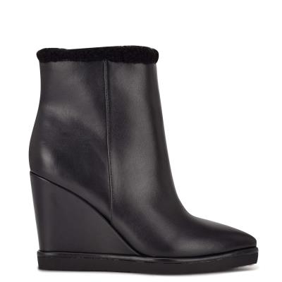 Nine West Apres Wedge Laarzen Zwart | 0312DYNLZ